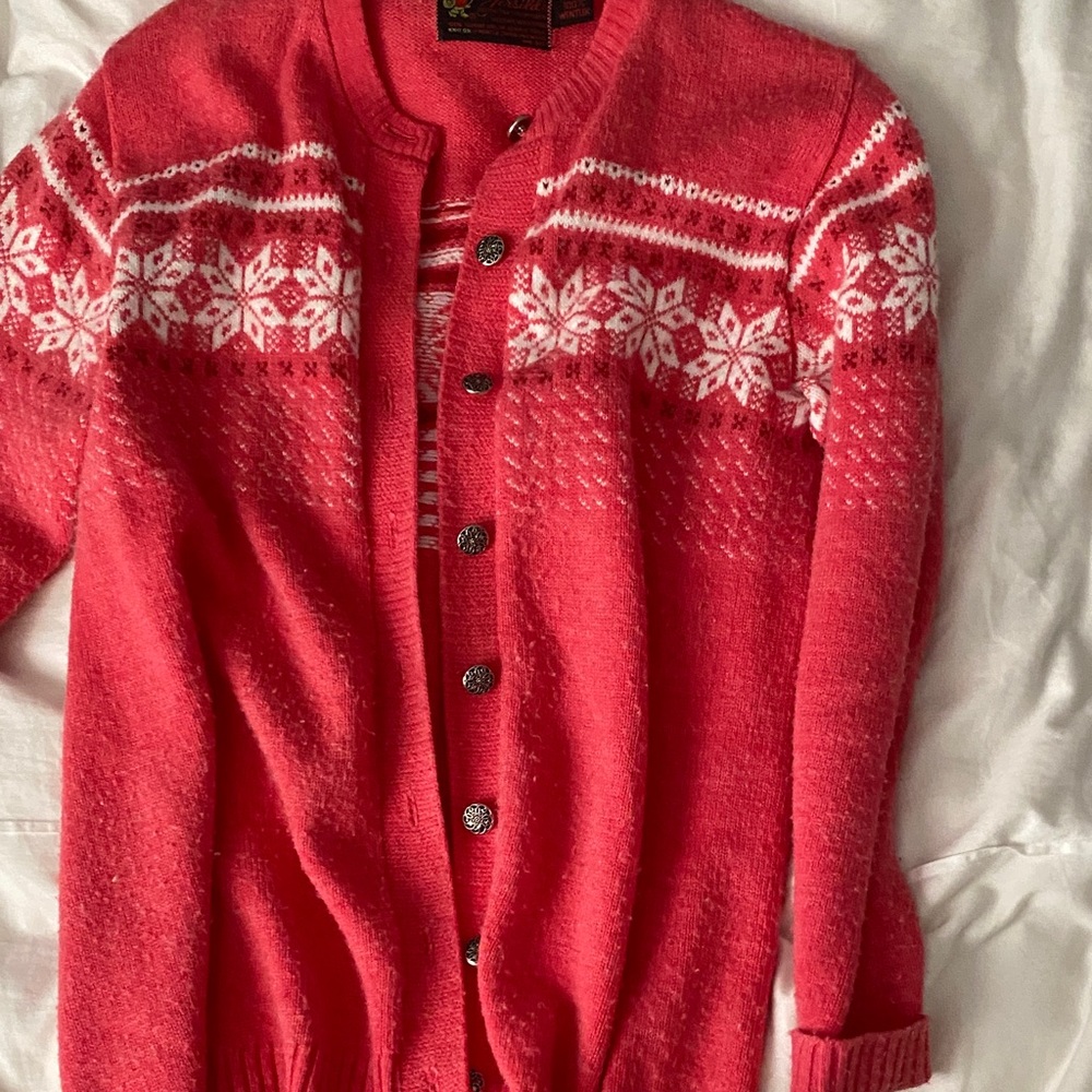 Women's Red Snowflake Sweater